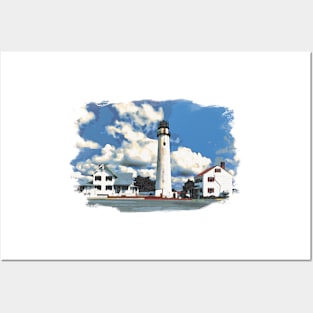 Fenwick Island Lighthouse Watercolor Street View Posters and Art